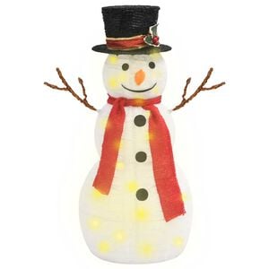 vidaXL Figura Natalizia Pupazzo di Neve a LED Tessuto Pregiato 60 cm