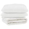vidaXL Piumone con cuscino 3 pz Bianco Microfibra