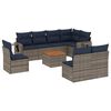 vidaXL Set Divani da Giardino 9 pz con Cuscini Grigio in Polyrattan