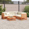 vidaXL Set Divani da Giardino 6 pz Marrone Cera Legno Massello Pino