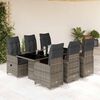 vidaXL Set Bistr&ograve; da Giardino 7 pz con Cuscini in Polyrattan Grigio