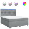 vidaXL Giroletto a Molle con Materasso Grigio Chiaro180x200 cm Tessuto