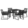 vidaXL Set da Pranzo per Giardino 5 pcs Nero