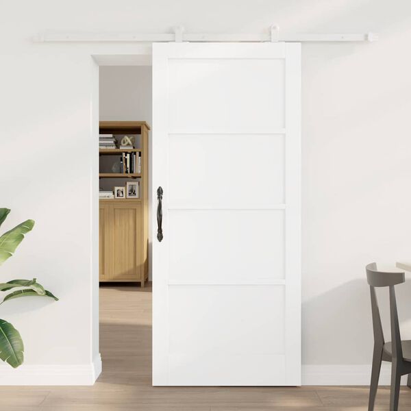 vidaXL Porta scorrevole ORKDAL Bianco 86 x 198,5 cm Pino massello