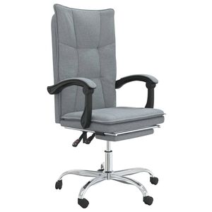 vidaXL Poltrona da Ufficio Reclinabile Grigio Chiaro in Tessuto