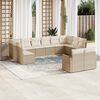 vidaXL Set Divani da Giardino 12 pz con Cuscini Beige in Polyrattan
