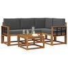 vidaXL Set di divani da esterno con cuscino 5 pcs Naturale e Antracite