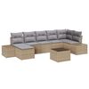 vidaXL Set Divano da Giardino 7 pz Beige polyrattan