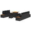 vidaXL Set Divano da Giardino con cuscino 10 pcs Nero