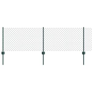 vidaXL Recinzione a maglie con palo 10 x 0,6 m Verde Rete