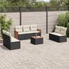 vidaXL Set Divani da Giardino con Cuscini 8 pz Nero in Polyrattan