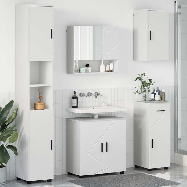 vidaXL Set di mobili per il bagno con cassetto con porta 5 pcs Bianco