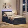vidaXL Letto con contenitore e LED Grigio scuro 90 x 200 cm Velluto