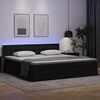 vidaXL Letto con contenitore e LED con led Grigio chiaro 200 x 200 cm