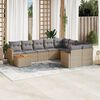 vidaXL Set Divano da Giardino 10 pz con Cuscini Beige Misto Polyrattan