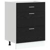 vidaXL Base per Cucina Rovere Nero 60 x 46 x 81,5 cm Legno multistrato