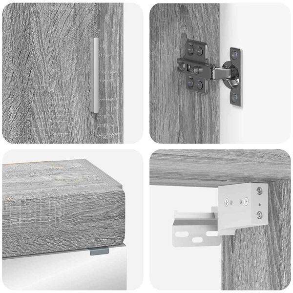 vidaXL Set di mobili per il bagno con lo scaffale TULUM Grigio Sonoma