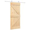 vidaXL Porta scorrevole 85 x 210 cm Naturale e Bianco