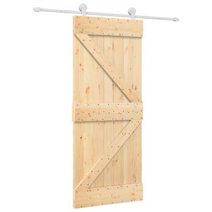 vidaXL Porta scorrevole 85 x 210 cm Naturale e Bianco