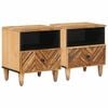 vidaXL Comodino 2 pcs Marrone 50 x 33 x 60 cm Legno di mango massello