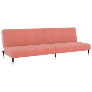 vidaXL Divano Letto a 2 Posti Rosa in Velluto