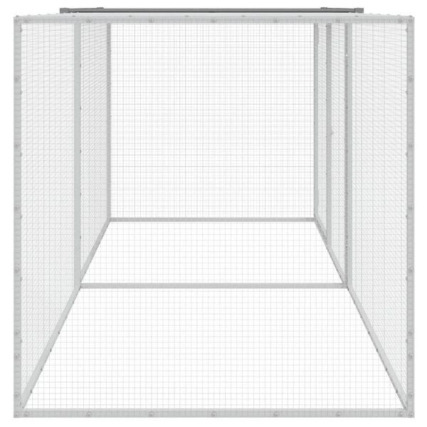 vidaXL Gabbia Polli Tetto Grigio Chiaro 203x98x90 cm Acciaio Zincato