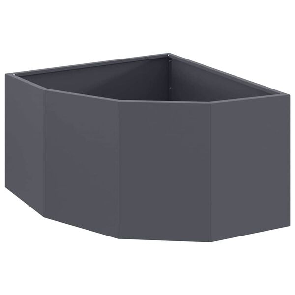 vidaXL Vaso d'angolo Antracite 60 x 60 x 35 cm Acciaio