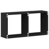 vidaXL Mobile a Parete 60x16x30 cm Nero in Legno Multistrato