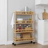 vidaXL Carrello da Cucina con Ruote Naturale 60 x 18 x 97 cm Bamb&ugrave;