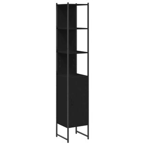 vidaXL Mobile da Bagno Nero 33x33x185,5 cm in Legno Multistrato