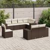 vidaXL Set Divani da Giardino 8 pz con Cuscini Marrone in Polyrattan