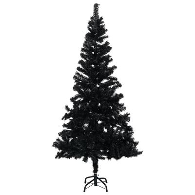 vidaXL Albero di Natale Preilluminato con Palline Nero 240 cm PVC