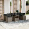 vidaXL Set Divano da Giardino 8 pz con Cuscini Grigio in Polyrattan