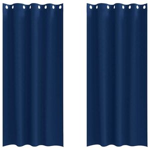 vidaXL Tende Blackout con Anelli 2 pcs Blu Scuro 225 x 140 cm