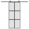 vidaXL Porta Scorrevole Ferramenta 90x205 cm Vetro Temperato Alluminio