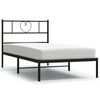 vidaXL Giroletto con Testiera in Metallo Nero 90x190 cm