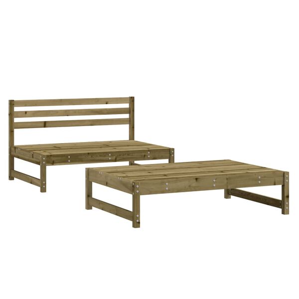 vidaXL Set Salotto da Giardino 2 pz in Legno Impregnato di Pino