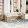 vidaXL Set Divani da Giardino 7 pz con Cuscini Beige in Polyrattan
