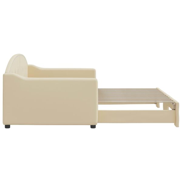 vidaXL Divano Letto con Letto Estraibile Crema 90x200 cm in Tessuto