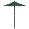 vidaXL Ombrellone da Giardino con Palo in Legno Verde 196x231 cm