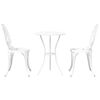 vidaXL Set Bistro da Giardino 3 pcs Bianco Alluminio
