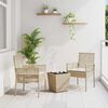 vidaXL Set Bistro da Giardino 3 pcs Beige Poly Rattan