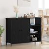 vidaXL Credenza Rovere Nero 100 x 33 x 75 cm Legno multistrato