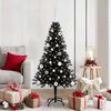 vidaXL Albero di Natale con 150 LED con supporto Nero 150 cm PVC