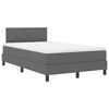 vidaXL Letto a molle con materasso Grigio scuro 120 x 200 cm Tessuto