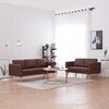 vidaXL Set Divani 2 pz in Tessuto Marrone