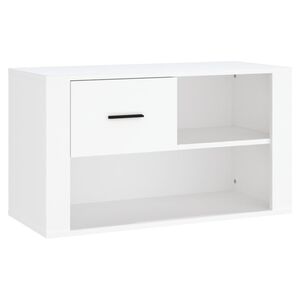 vidaXL Scarpiera Bianca 80x35x45 cm in Legno Multistrato