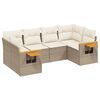 vidaXL Set Divano da Giardino 6 pz con Cuscini Beige in Polyrattan