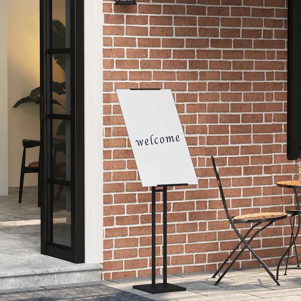 vidaXL Espositori per Fiere 2 pcs Nero 26,5 x 26,5 x 150 cm Acciaio