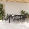 vidaXL Set da Pranzo per Giardino 7 pcs Nero polyrattan